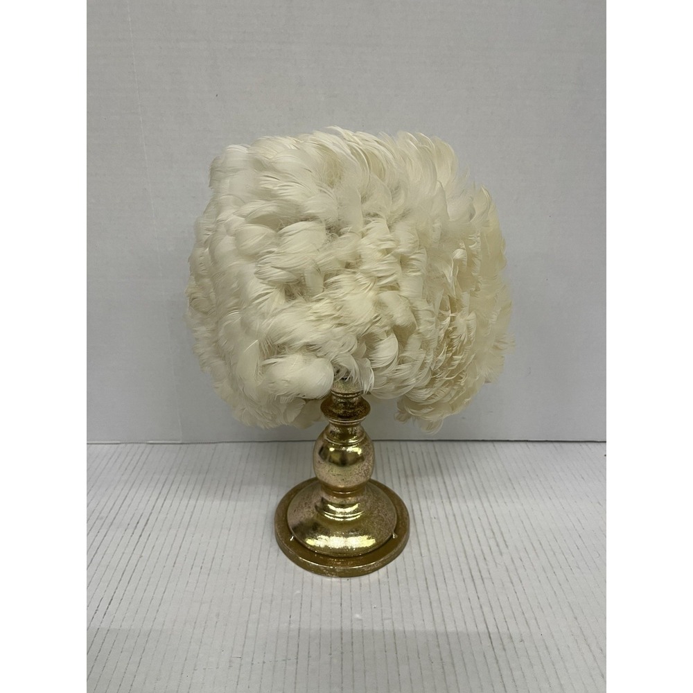Vintage 1950's Ivory Feather Hat With Netting Mid century Fascinator Millinery - Picture 4 of 9